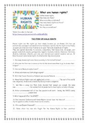 English Worksheet: HUMAN RIGHTS