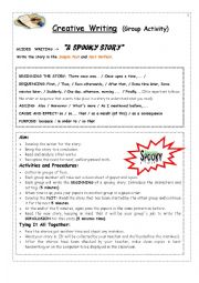 English Worksheet: Spooky Story creative writing