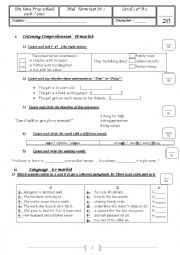 mid semester test N1 (9th formers)