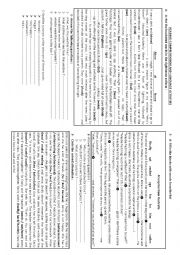 English Worksheet: READING COMPREHENSION AND LANGUAGE ACTIVITIES