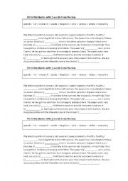 English Worksheet: london : gap filling