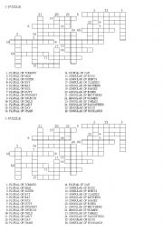 PLURAL OF NOUNS - CROSSWORD