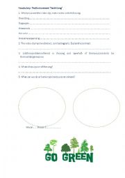 English Worksheet: Working with Environment.Video Watching