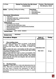 English Worksheet: LESSON PLAN