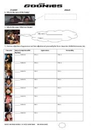 English Worksheet: The Goonies (again)