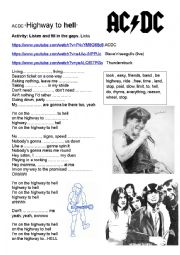 English Worksheet: Song 