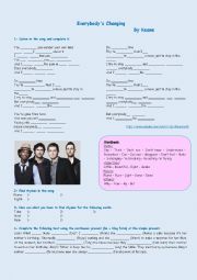 English Worksheet: Everybodys changing