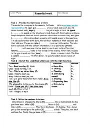 English Worksheet: Remedial work