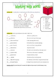 English Worksheet: DICTIONARY USE