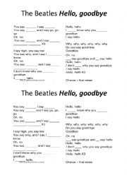 English Worksheet: Hello Goodbye