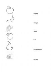 English Worksheet: Fruits