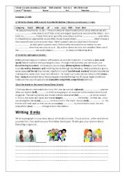 English Worksheet: my mid semister test no 2 for the 2nd form  2016