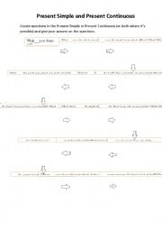 English Worksheet: Present Simple Present Continuous board game