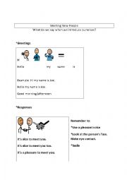 English Worksheet: Meeting New People