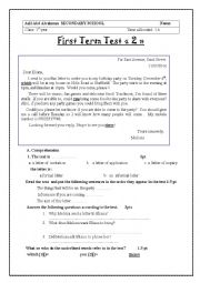 English Worksheet: birthday invitation test 