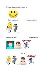 English Worksheet: If youre happy and you know it