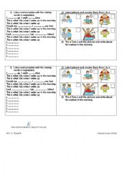 English Worksheet: routines song