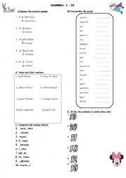 English Worksheet: Numbers