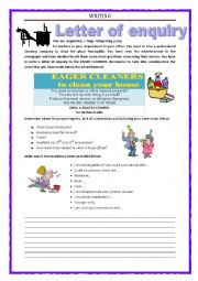 English Worksheet: WRITING - LETTER OF ENQUIRY 