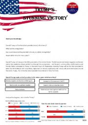 English Worksheet: Donald Trump Victory