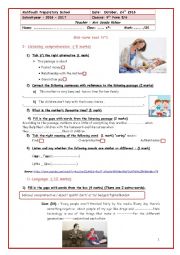 English Worksheet: mid semester test n1 2016