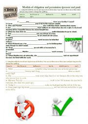 English Worksheet: Modals, present perfect, past simple