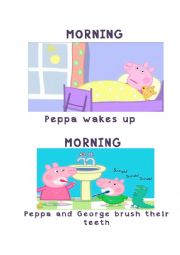 Peppa Pigs daily Routines Flashcards