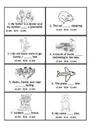 English Worksheet: Verb to Be part I  (board game)