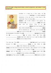 English Worksheet: Present simple and progressive & past simple and progressive (7)