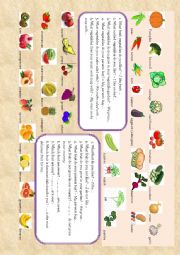 English Worksheet: fruit and vegetables