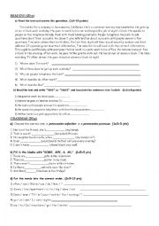 English Worksheet: grammer and reading worksheet