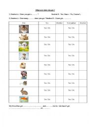 English Worksheet: How many pets have you got ?