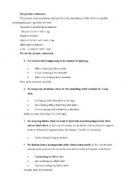 English Worksheet: Present Continious