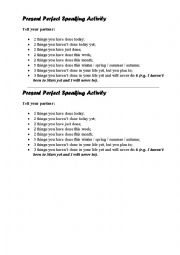 English Worksheet: Present Perfect discussion