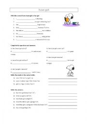 English Worksheet: have got