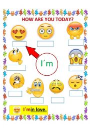 English Worksheet: HOW ARE YOU TODAY? 