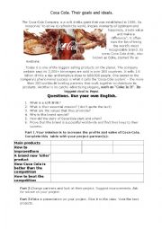 English Worksheet: Coca Cola