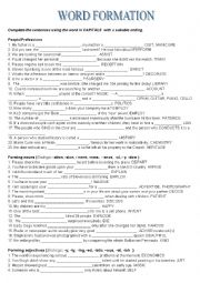 English Worksheet: Word formation