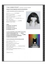 English Worksheet: The Greatest - SIA Feat. Kendrick Lamar