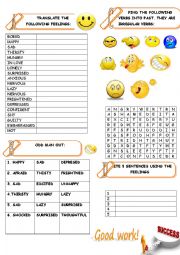 English Worksheet: FEELINGS ACTIVITY