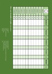 English Worksheet: School timetable