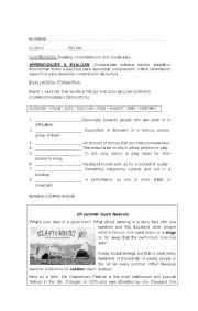 English Worksheet: Music festival