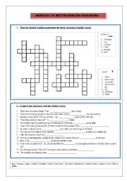 English Worksheet: American / British English