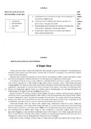 English Worksheet: A single step