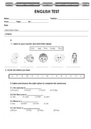 English Worksheet: English grammar test