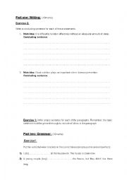 English Worksheet: Writing test 