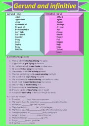 English Worksheet: Gerund and infinitive 1