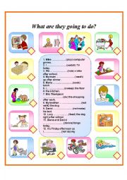 English Worksheet: What are they going to do?