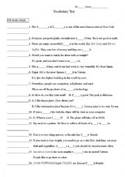 English Worksheet: vocabulary