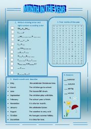 English Worksheet: Months of the years
